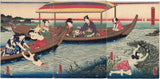 Kunisada: Prince Genji and Female Abalone Divers Triptych (SOLD)