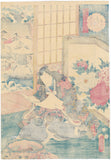 Kunisada: Prince Genji and the Evening Glow in the Silver World of Snow (Sold)