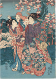 Kunisada: Beauties on an outing Viewing Cherry Blossoms