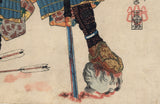 Kuniyoshi 国芳: Bloodied General Yamamoto Kansuke Treading Upon a Severed Head (Sold)