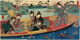 Kuniyoshi: Boating Party Feeding Carp on a Miniature Lake (Sold)