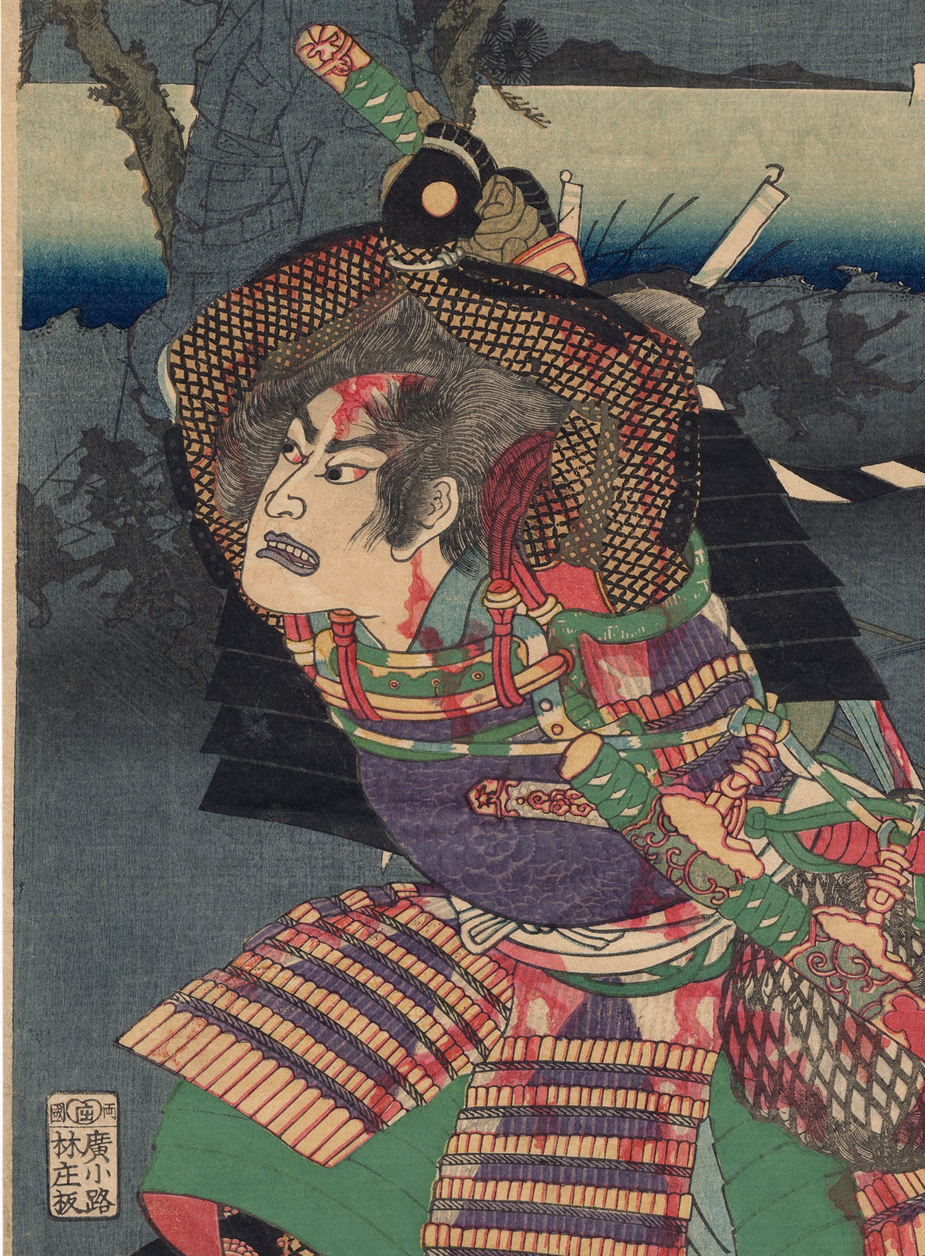 国芳：楠木正成と四條燕の戦いでの断絶された頭英雄六家撰楠正行 – Egenolf Gallery Japanese Prints