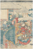 Kuniyoshi: Ushiwakamaru Serenading Joruri-hime with his Flute