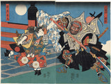Kuniyoshi 国芳: Yoshitsune and Benkei on Gojo Bridge (Published in Heroes & Ghosts) (Sold)
