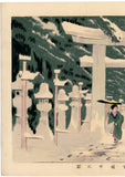 Kiyochika: Snow at Toshogu Shrine (Sold)