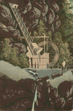 小林清親：箱根底倉温泉の源流に架かる万年橋