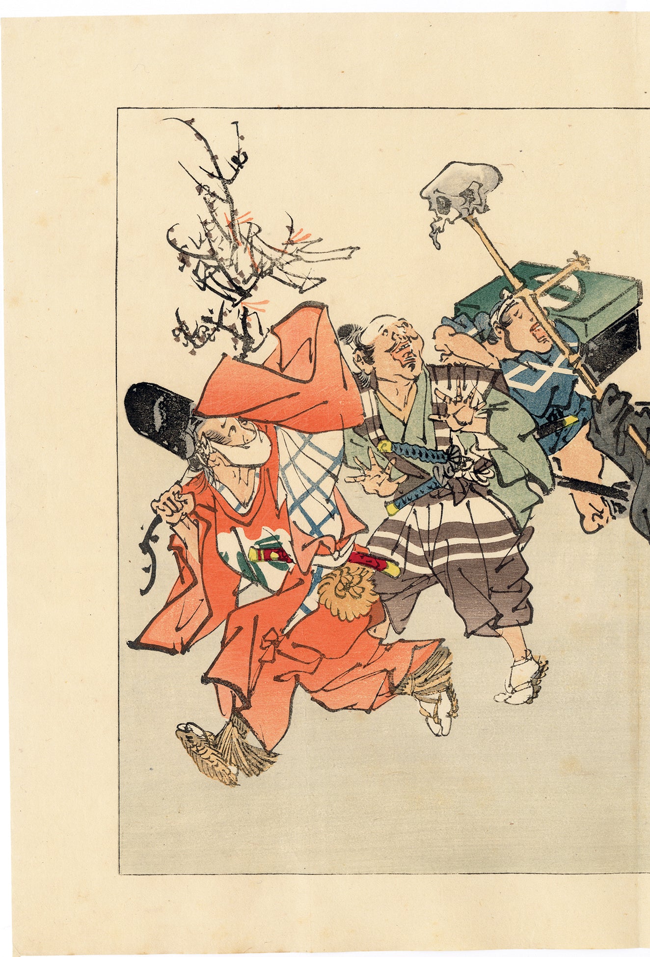 河鍋暁斎：頭蓋骨を持った禅僧一休（販売） – Egenolf Gallery