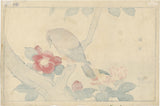 Kitao Masayoshi 北尾政美: Eurasian Jay and Camellia Flowers