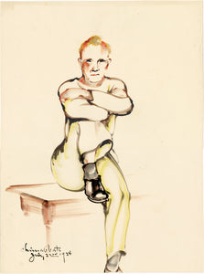 Obata: Watercolor study of a seated man (Sold)