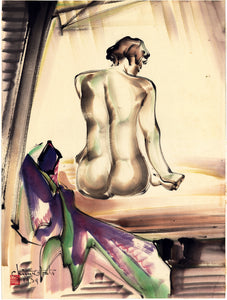 Obata: Painting of Seated Nude