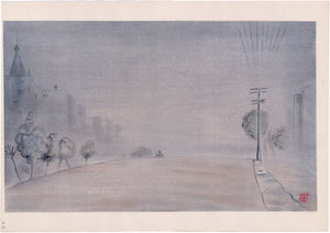 Obata: Foggy Morning, Van Ness Avenue, San Francisco (Sold)