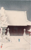 Kawatsura Yoshio (Negoro Raizan): Asakusa Temple in the Snow (Sold)
