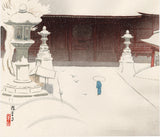 Kawatsura Yoshio (Negoro Raizan): Asakusa Temple in the Snow (SOLD)