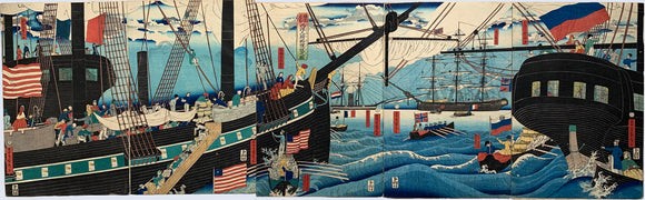 貞秀：黒船多翼祭壇画の横浜貿易写真（販売）