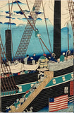 Sadahide: Yokohama Trade Picture of Black Ships Pentaptych (Sold)