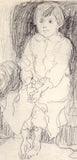 Kiyoshi Saito: Pencil Drawing of a Seated Girl (Sold)