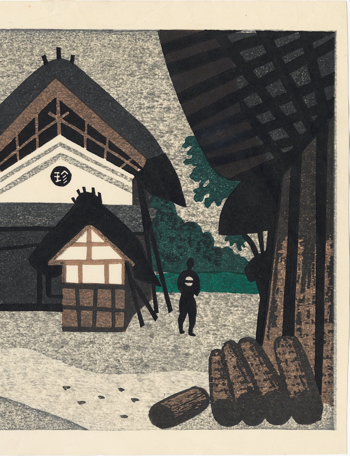 斎藤清：夏の相津の倉庫 – Egenolf Gallery Japanese Prints