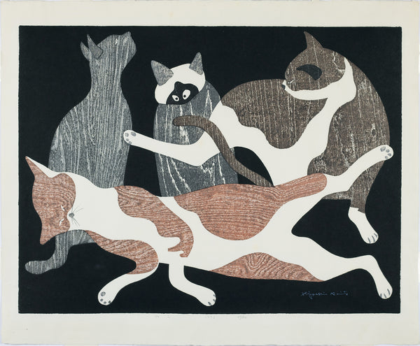 Kiyoshi Saito: Four Life-Sized Cats (Sold) – Egenolf Gallery
