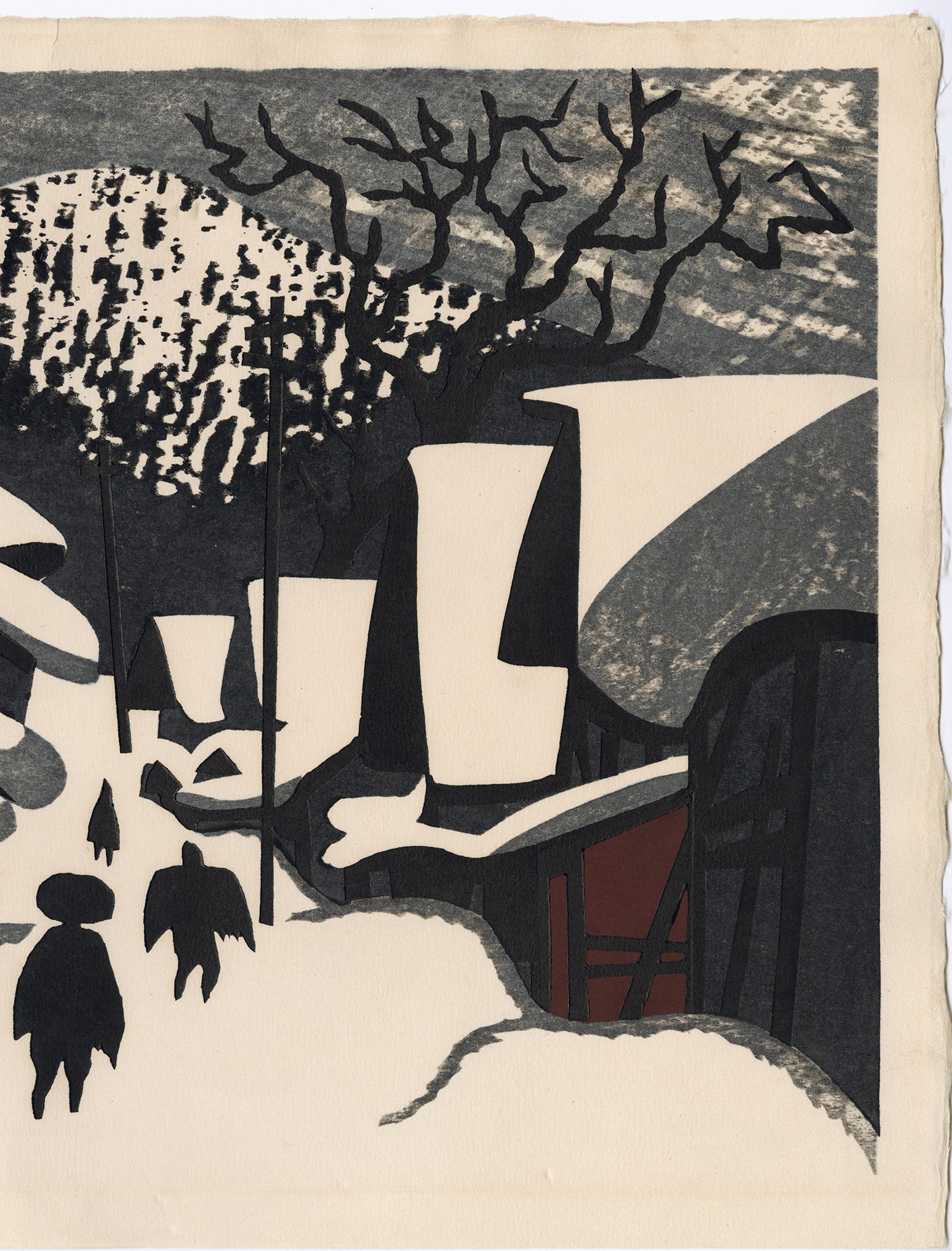 斉藤清 岬の村人と会津の冬（販売済み） – Egenolf Gallery Japanese