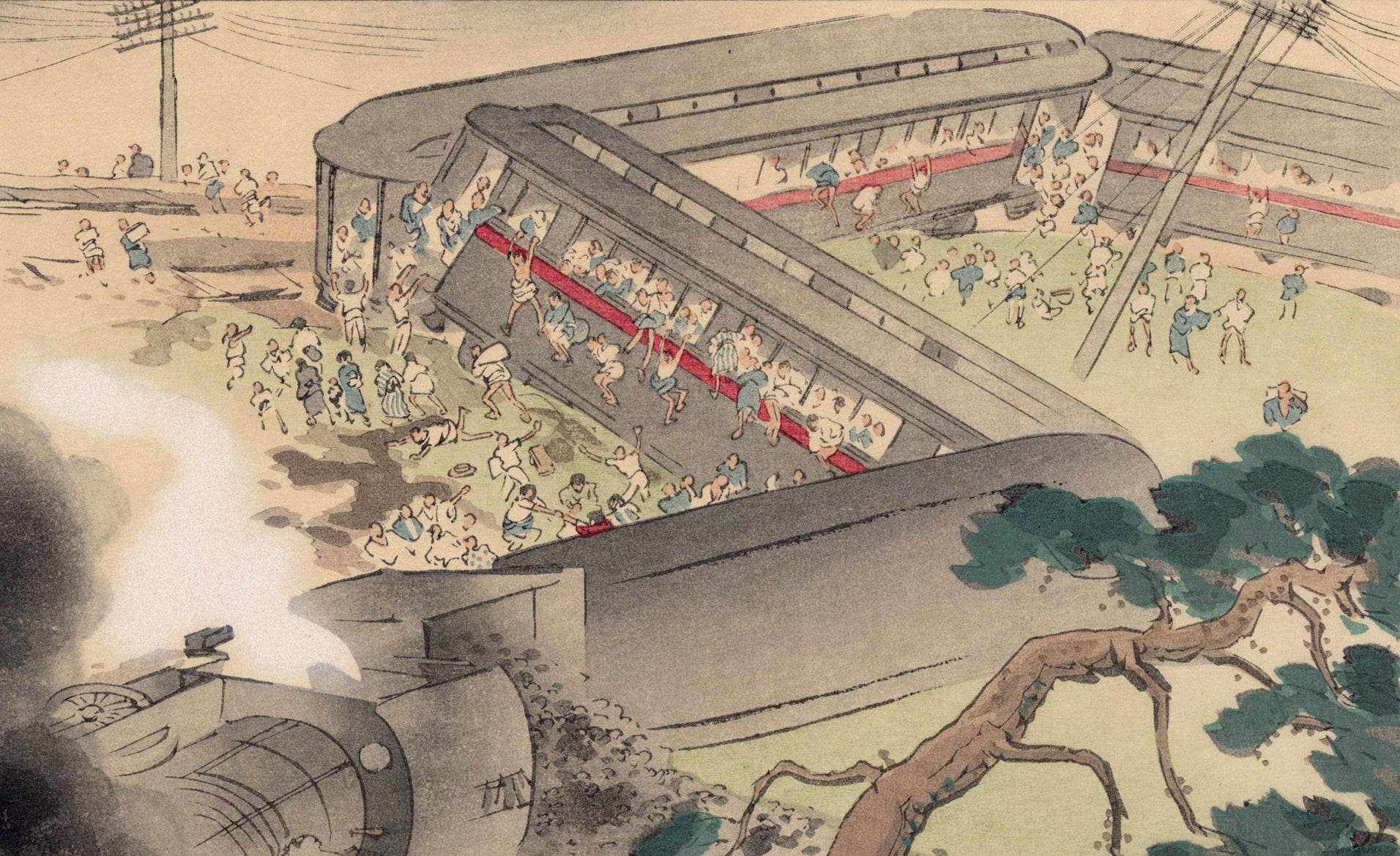 Kondo Shiun: Train Wreck during the Great Kanto Earthquake