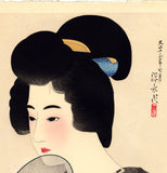 Shinsui: Beauty With Fan With Mica Background (SOLD)