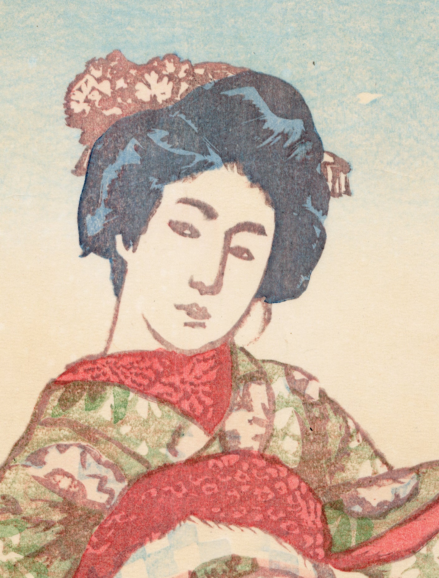 伊東深水 伊東深水：踊り（おどり）。創作版画風の作品 – Egenolf