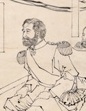 Toshimitsu: Drawing for the triptych of US President Grant Watching Training Exhibition (Sold )