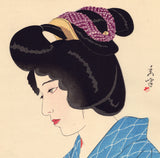 Shūhō: Beauty in Kimono holding fan (Sold)