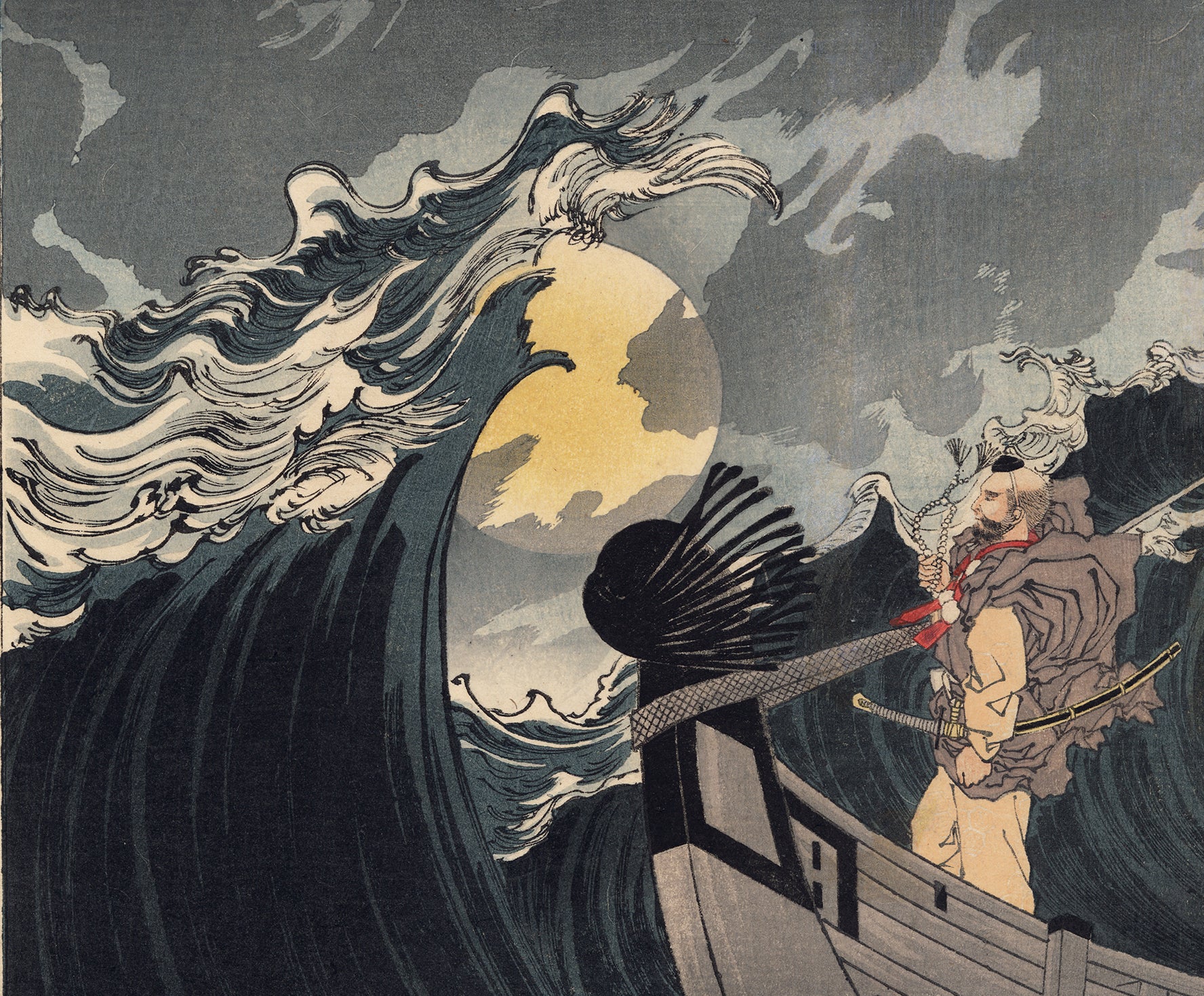 芳年芳年：大物湾の海の上の月：弁慶（販売） – Egenolf Gallery