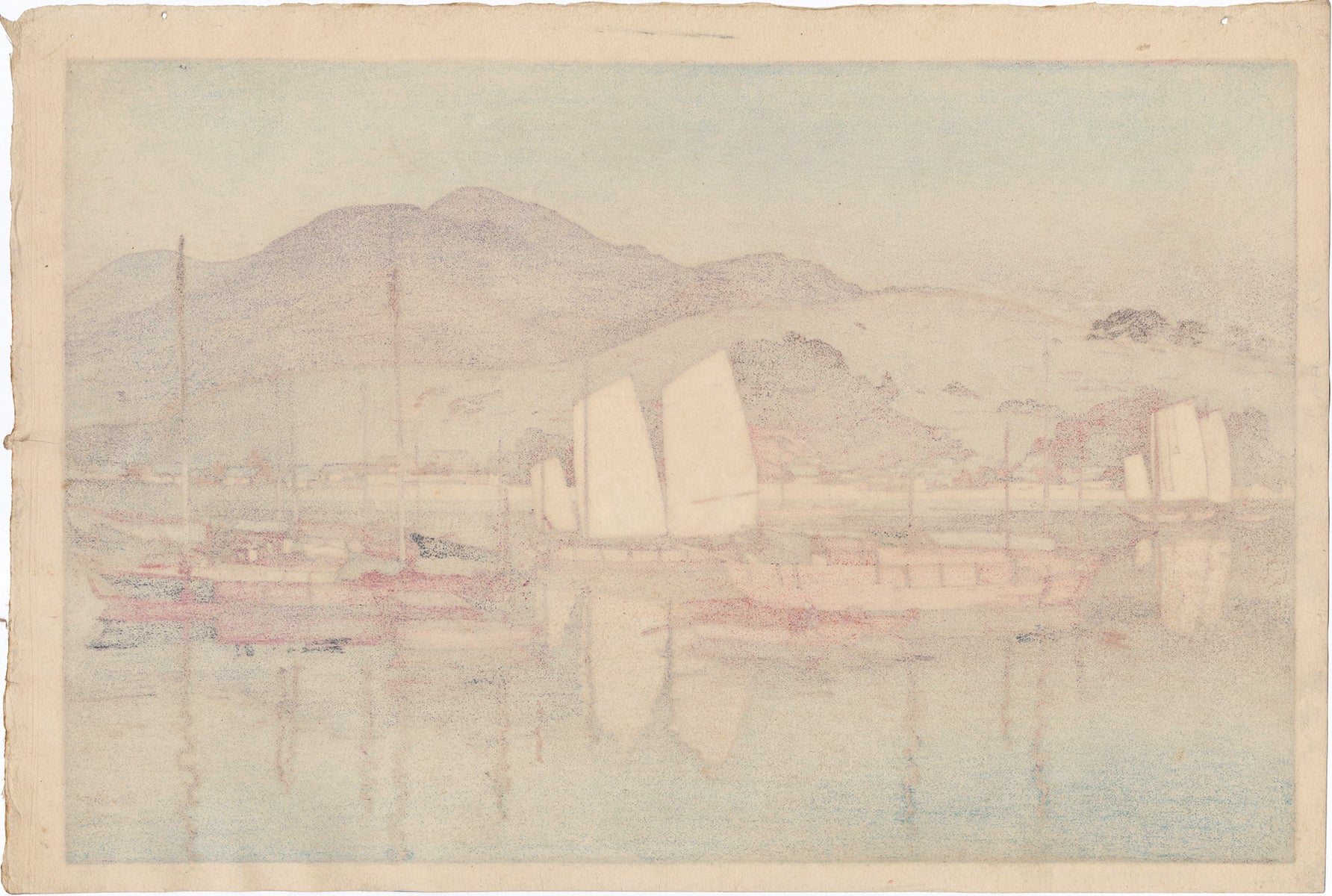 Yoshida 吉田博: Waiting for the Tide 瀬戸内海 潮待ち (Sold) – Egenolf Gallery  Japanese Prints