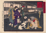 Yoshitoshi: Humorous Scenes of a Flashing Geisha and a Vomiting Drunk (SOLD)