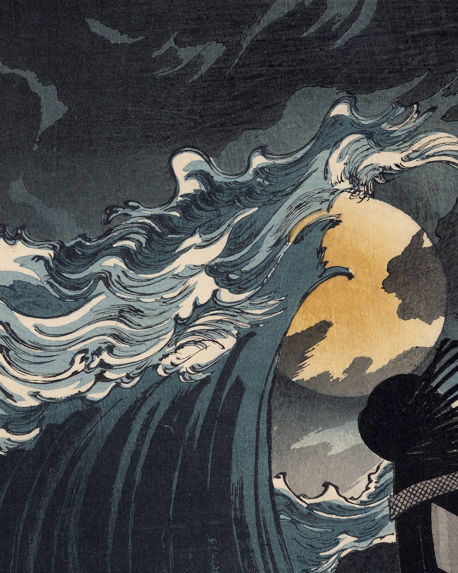 月照 Yoshitoshi 芳年: Moon Above the Sea at Daimotsu Bay: Benkei (SOLD