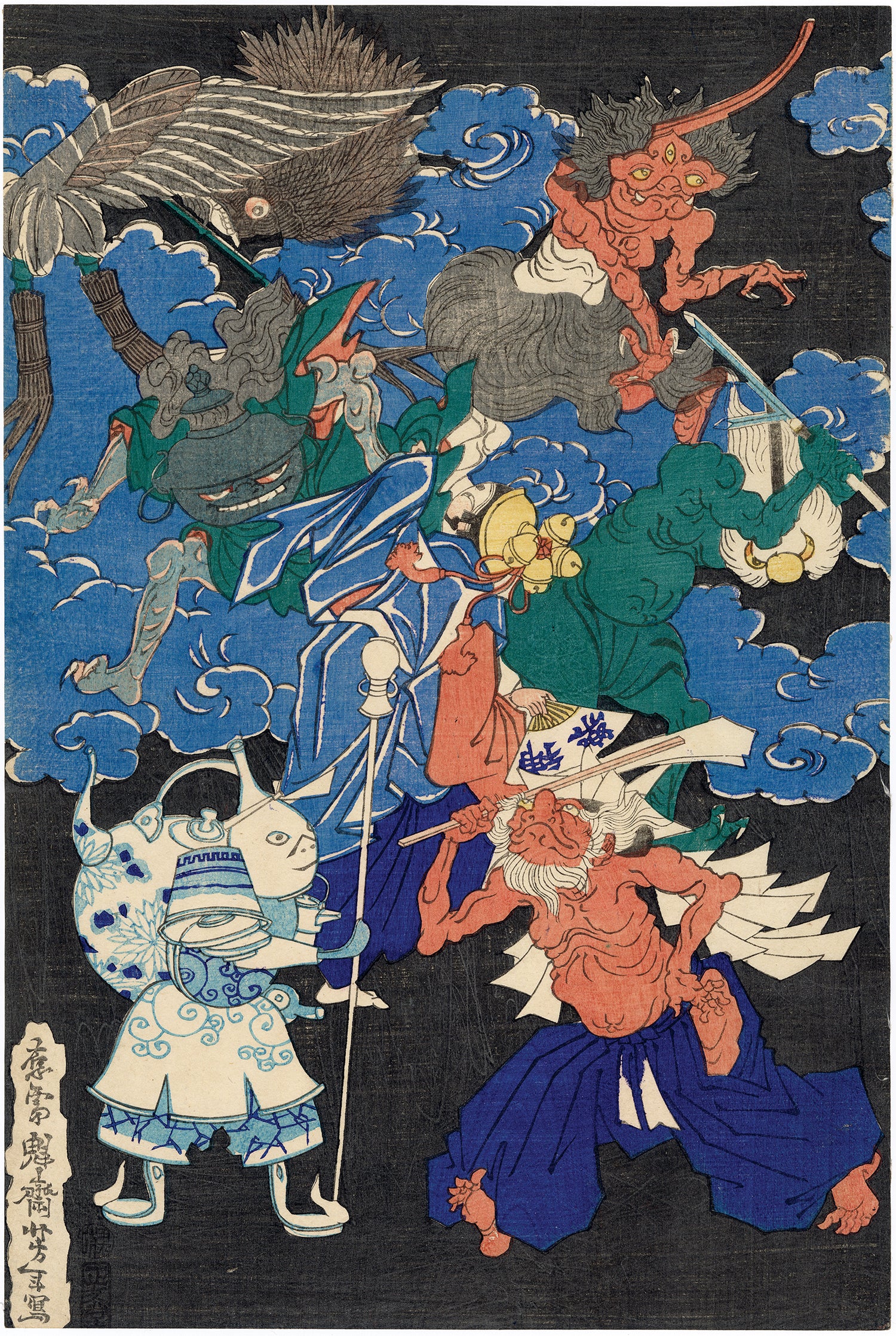 Yoshitoshi　月岡芳年 月岡芳年による浮世絵「Moon over Mt. Ji Ming; Zi Fang」