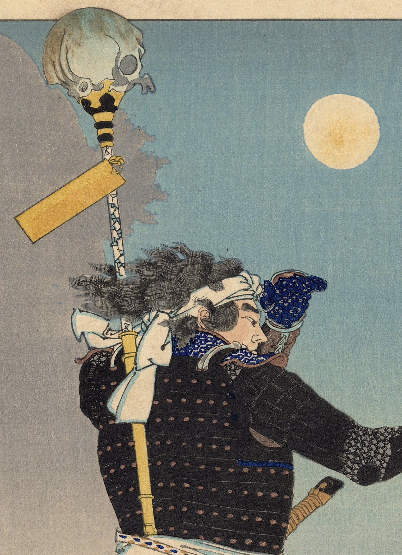 Yoshitoshi 芳年: Mount Tobisu Dawn Moon --Toda Hanbei Shigeyuki 鳶巣山暁月 戸田 –  Egenolf Gallery Japanese Prints