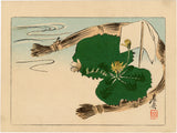 Shibata Zeshin: Dandelion Floating on a Leaf-Boat